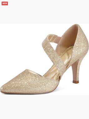 Women's Pointed Toe Low Heel Dress Pumps with Memory Foam Insole